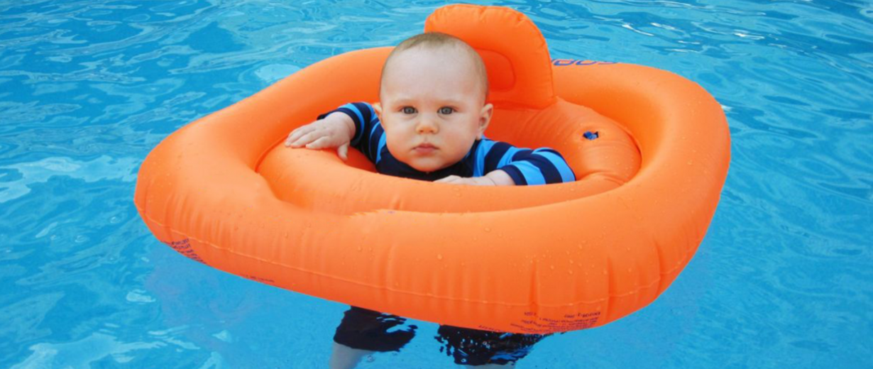 Baby Schwimmring Aufblasbare Schwimmtrainer Sonnenschutz Babyboot Sicherheit 