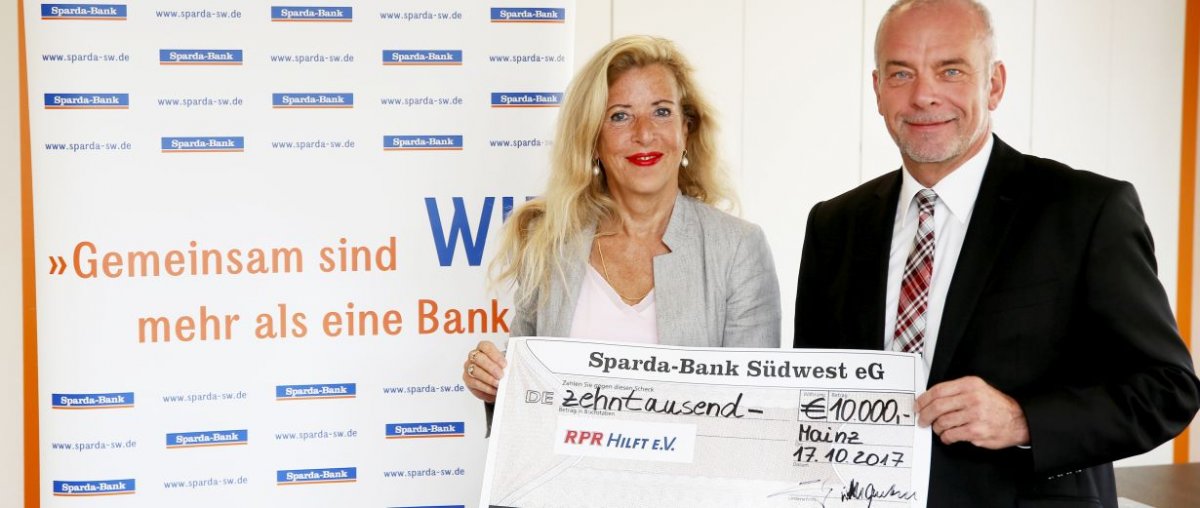 10000 Euro Spende Von Sparda Bank Sudwest Rpr1